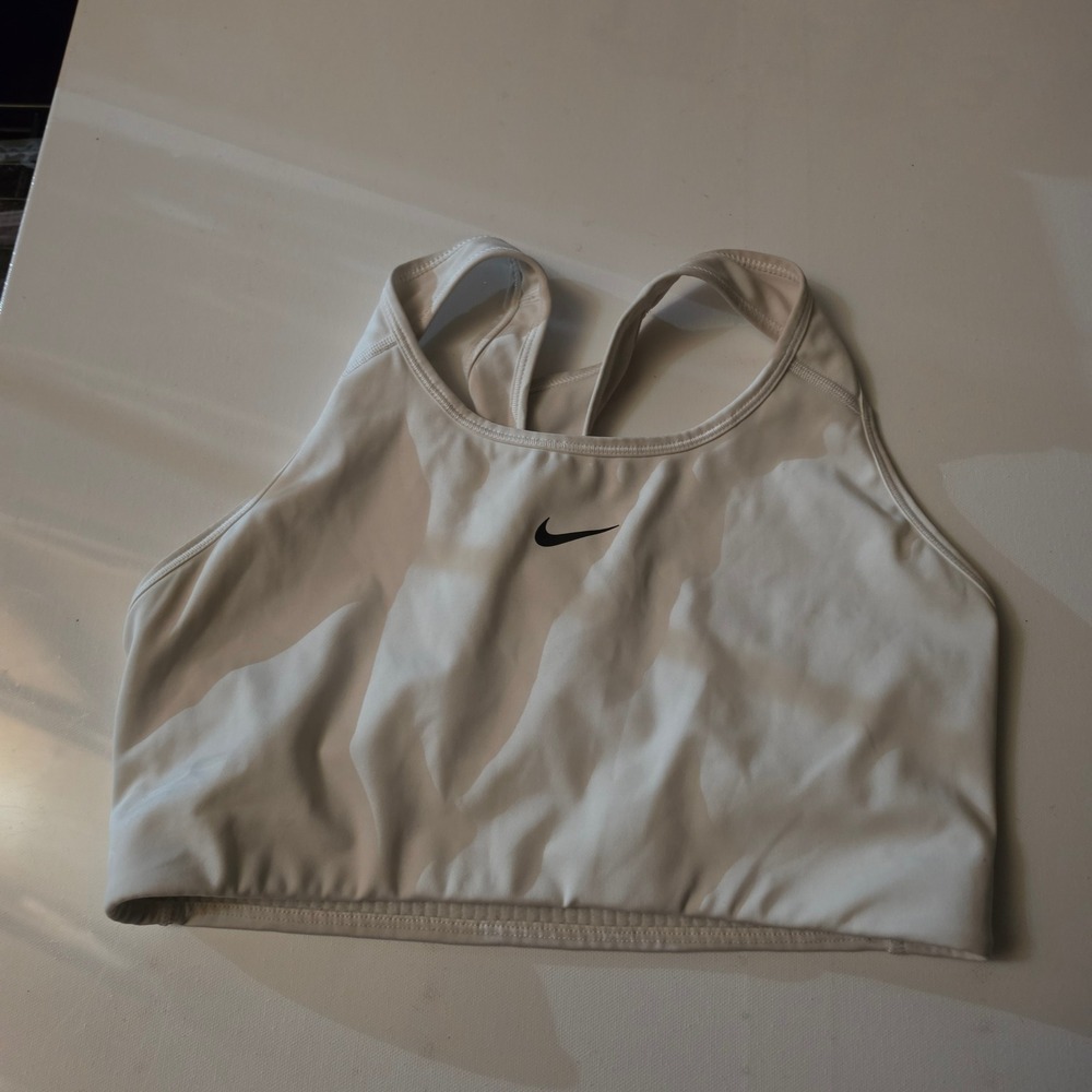 Nike Dri-FIT Women White Racerback Sports Bra Large 14063